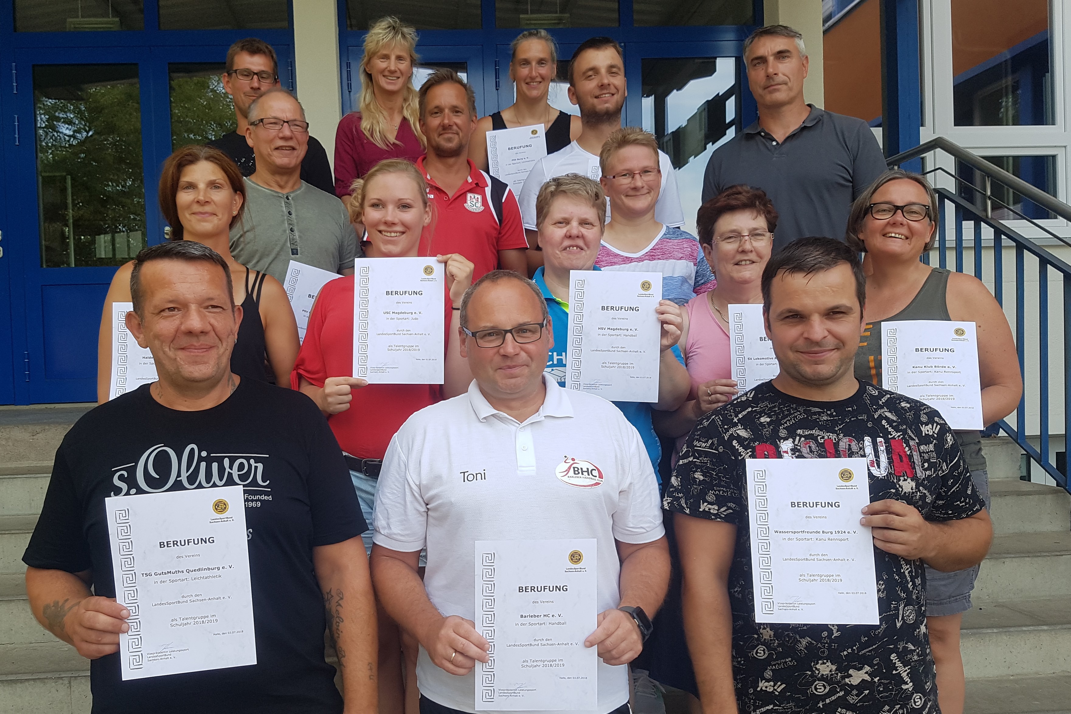 Bei zwei Veranstaltungen in Halle und Magdeburg erhielten die Talentgruppenleiter das Zertifikat „Talentgruppenstützpunkt 2018/2019“ für ihre Vereine.
