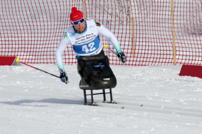 Andrea Eskau auf dem Weg zu ihrer vierten Medaille bei der WM Para Nordic Skiing 2017