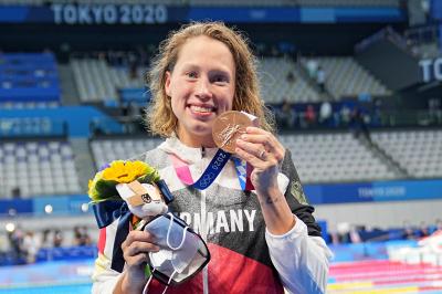 Sarah Köhler gewinnt die erste deutsche Olympiamedaille im Beckenschwimmen seit 2008. (Foto: dpa)