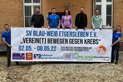 Der SV Blau-Weiß Etgersleben plant unter dem Motto "Verein(t) bewegen gegen Krebs" eine ganze Sportaktionswoche.