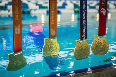 Sachsen-Anhalts Rettungsschwimmer*innen fischten bei den World Games 2022 zahlreiche Medaillen aus dem Schwimmbecken. (Foto: Team D)