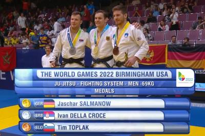 Jaschar Salmanow gewinnt Gold bei den World Games 2022 in Birmingham (USA).